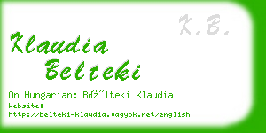 klaudia belteki business card
